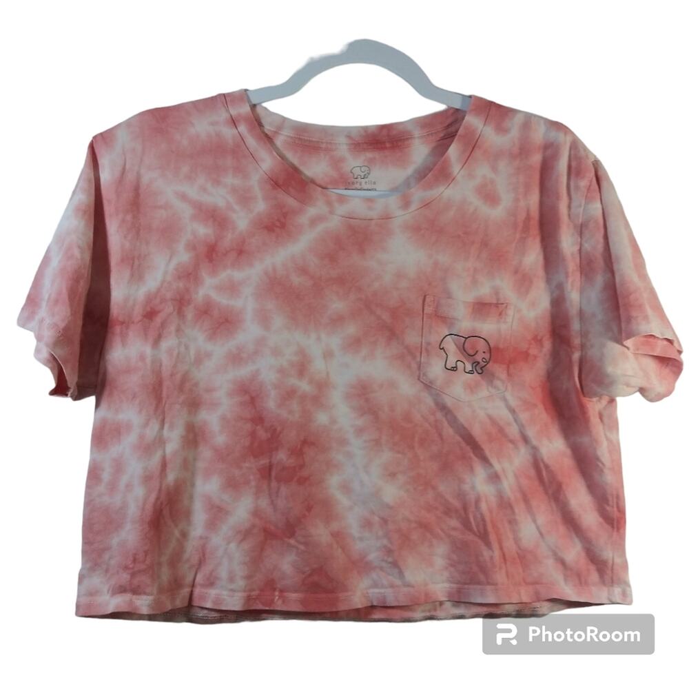 Ivory Ella Pink Tie Dye Crop Top Short Sleeve Size M
